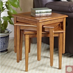 Rustic Solid Wooden Handmade End Table / Side Table / Nesting Table  Combo Furniture 