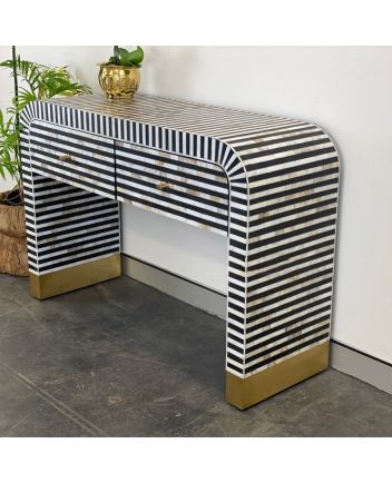 Handmade Mother of Pearl waterfall Pattern Console Table
