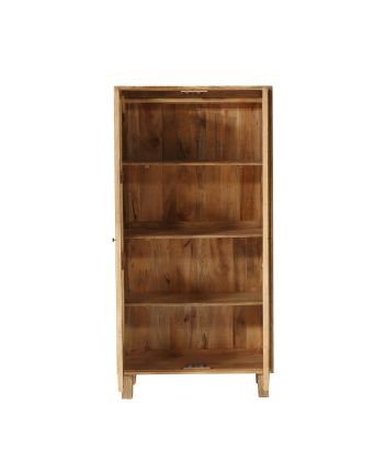 Handmade Porirua Solid Wood 4 Tier Almirah with Rattan Doors Furniture