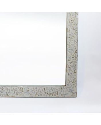 Handmade Mother of Pearl Floral Pattern Mirror Frame