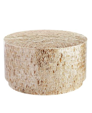 Handmade Mother of Pearl Floral Pattern Coffee Table