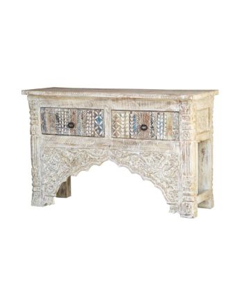 Handmade Carved Wooden Console Table