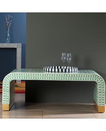 Handmade Bone Inlay Arrow Pattern Coffee Table