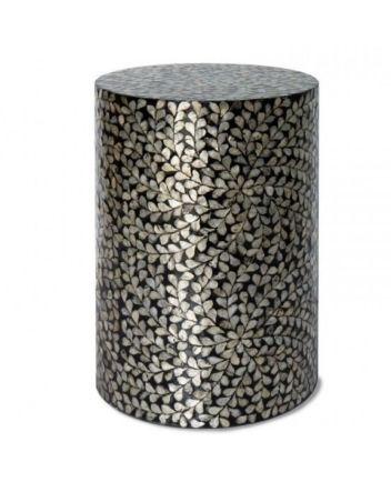 Handmade Mother of Pearl Floral Pattern End Table