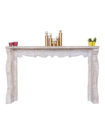 Handmade Carved Wooden Console Table