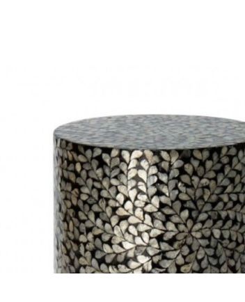 Handmade Mother of Pearl Floral Pattern End Table