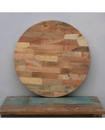 Handmade Rustic Solid Wooden Round Table Top Furniture
