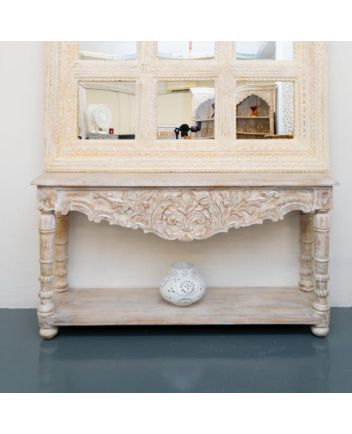 Handmade Carved Wooden Console Table