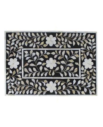 Handmade Mother of Pearl Floral Pattern Bedside Furniture