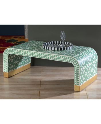 Handmade Bone Inlay Arrow Pattern Coffee Table