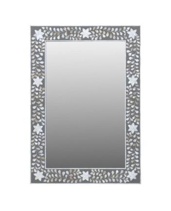 Handmade Mother of Pearl Floral Pattern Mirror Frame