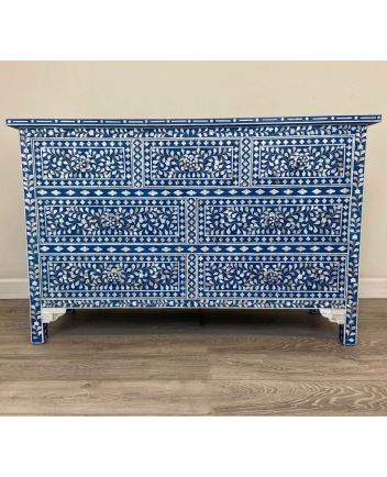 Handmade Mother of Pearl Floral Pattern Sideboard