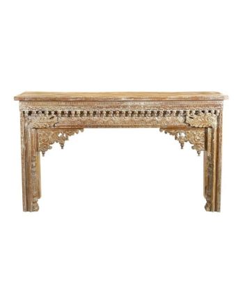 Handmade Carved Wooden Console Table