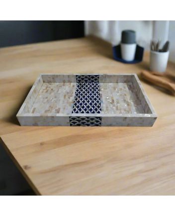 Handmade Mother of Pearl Fish Scale Pattern Serving Tray