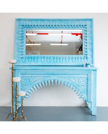 Handmade Carved Wooden Console Table