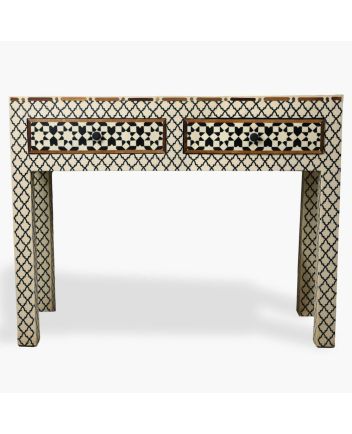 Handmade Bone Inlay 2 Drawer Modern Design Console Table