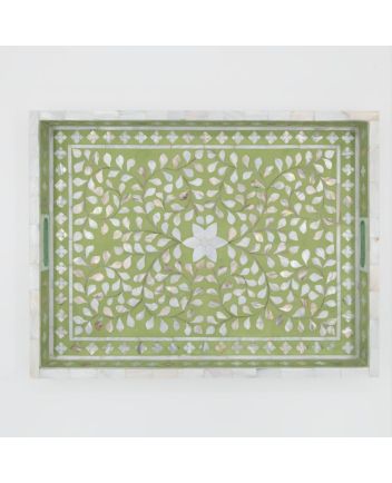 Handmade Mother of Pearl Floral Pattern Serving Tray