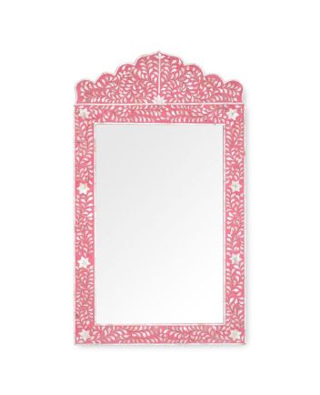 Handmade Mother of Pearl Floral Pattern Mirror Frame