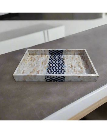 Handmade Mother of Pearl Fish Scale Pattern Serving Tray