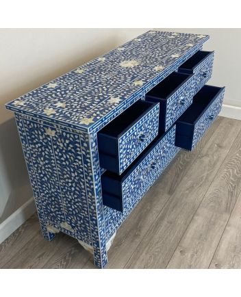 Handmade Mother of Pearl Floral Pattern Sideboard