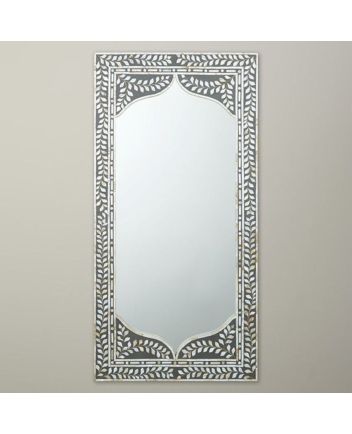 Handmade Mother of Pearl Floral Pattern Mirror Frame