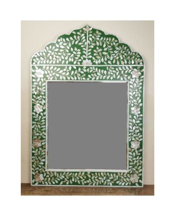 Handmade Mother of Pearl Floral Pattern Mirror Frame