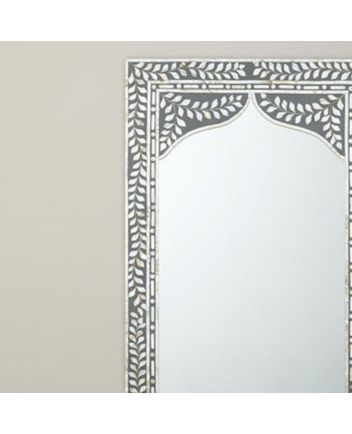 Handmade Mother of Pearl Floral Pattern Mirror Frame