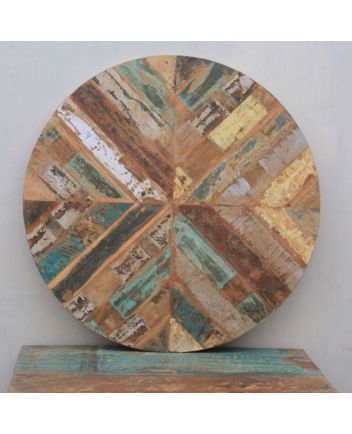 Handmade Rustic Solid Wooden Round Table Top Furniture