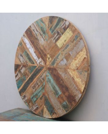 Handmade Rustic Solid Wooden Round Table Top Furniture
