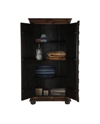 Handmade Chartres Gothic Traditional Solid Wood 4 Tier Armoire Furniture
