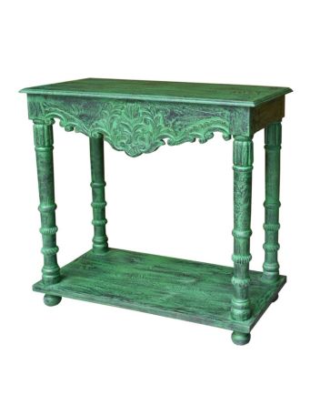 Handmade Carved Wooden Console Table