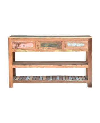 Handmade Carved Wooden Console Table