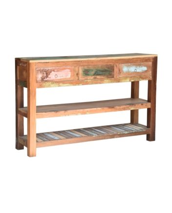 Handmade Carved Wooden Console Table