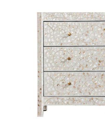 Handmade Mother of Pearl Floral Pattern Sideboard