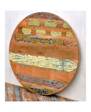 Handmade Rustic Solid Wooden Round Table Top Furniture