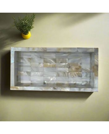 Handmade Mother of Pearl Modern Pattern Serving Tray