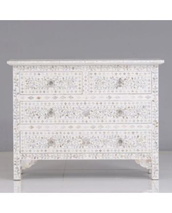 Handmade Mother of Pearl Floral Pattern Sideboard