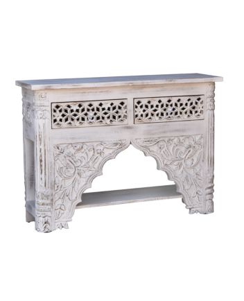 Handmade Carved Wooden Console Table