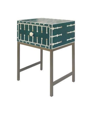 Handmade Bone Inlay Iron Legs Bedside Furniture