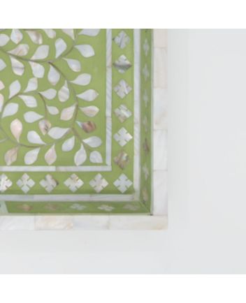 Handmade Mother of Pearl Floral Pattern Serving Tray