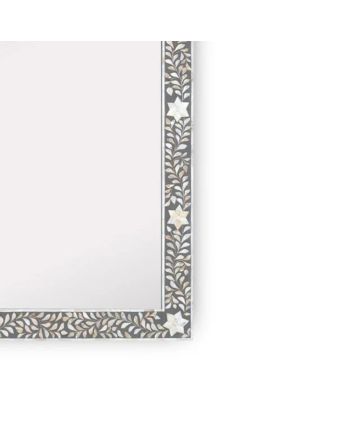 Handmade Mother of Pearl Floral Pattern Mirror Frame