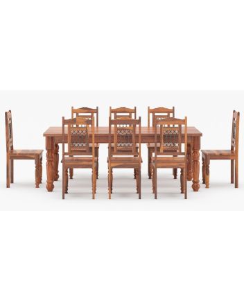 Handmade Rustic Solid Reclaimed Wooden Dining Table and Chair Set