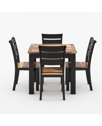 Handmade Rustic Solid Reclaimed Wooden Dining Table and Chair Set