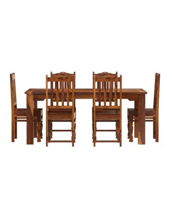 Handmade Rustic Solid Reclaimed Wooden Dining Table and Chair Set