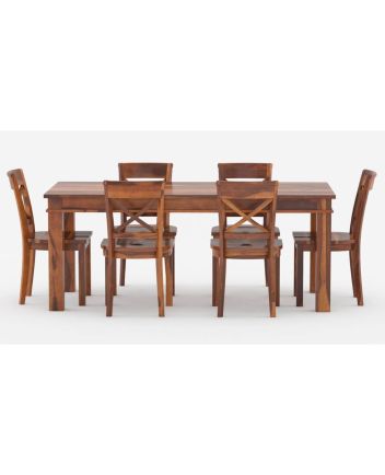 Handmade Rustic Solid Reclaimed Wooden Dining Table and Chair Set