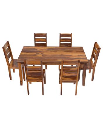 Handmade Rustic Solid Reclaimed Wooden Dining Table and Chair Set