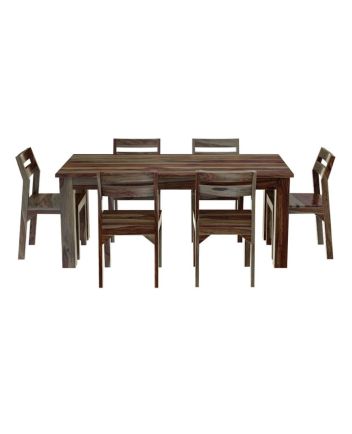 Handmade Rustic Solid Reclaimed Wooden Dining Table and Chair Set