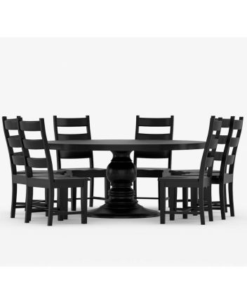 Handmade Rustic Solid Reclaimed Wooden Dining Table and Chair Set