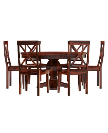 Handmade Rustic Solid Reclaimed Wooden Dining Table and Chair Set