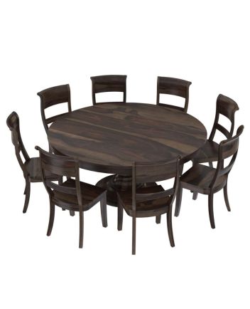 Handmade Rustic Solid Reclaimed Wooden Dining Table and Chair Set